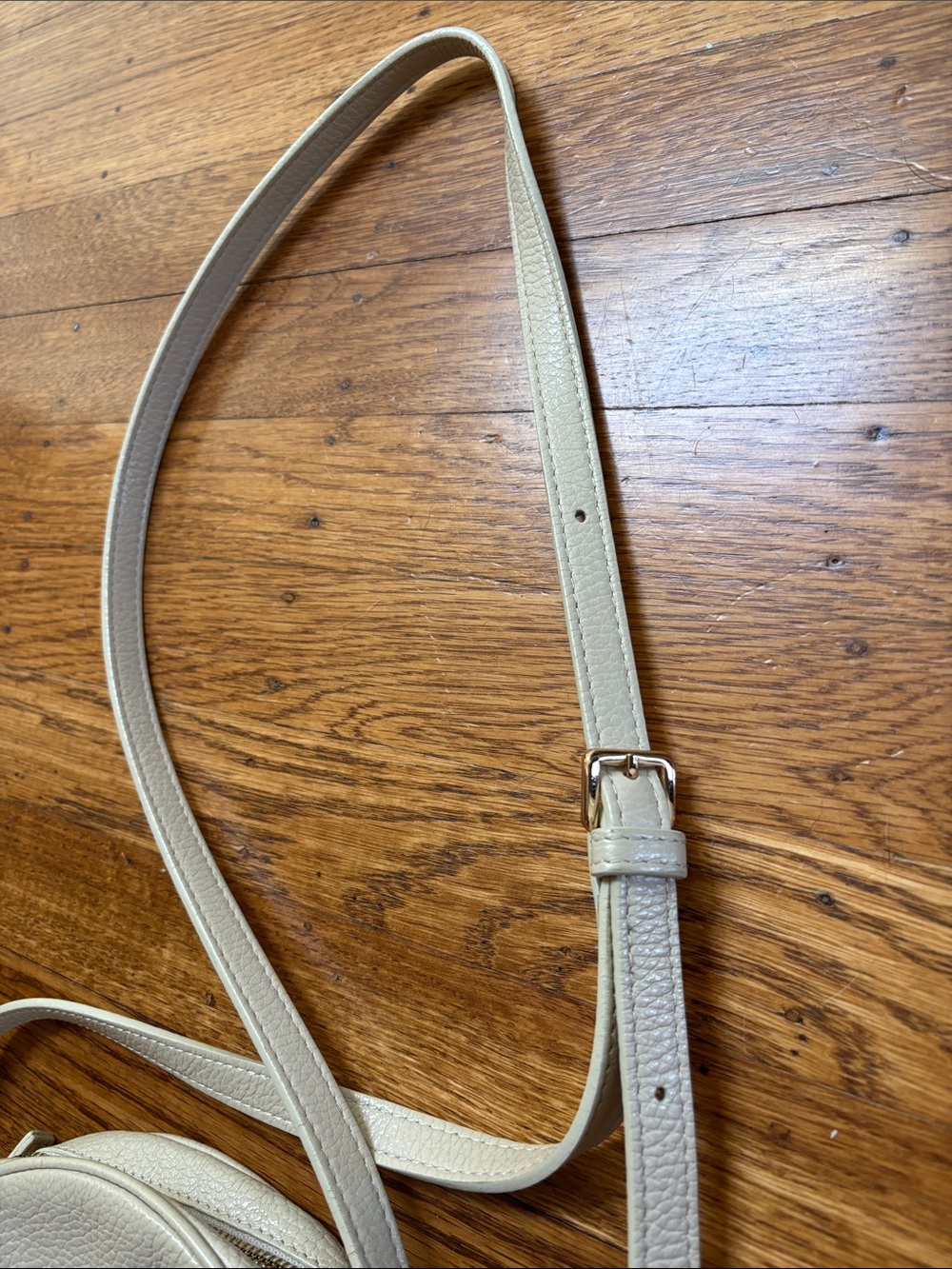 Quince Italian Leather Circle Crossbody Bag in Stone - Picture 6 of 8